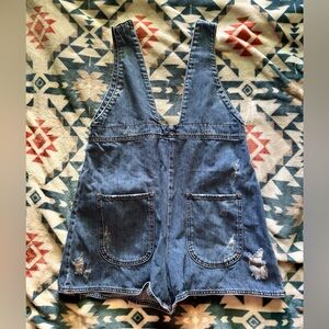 Distressed Denim Jumpsuit Overalls